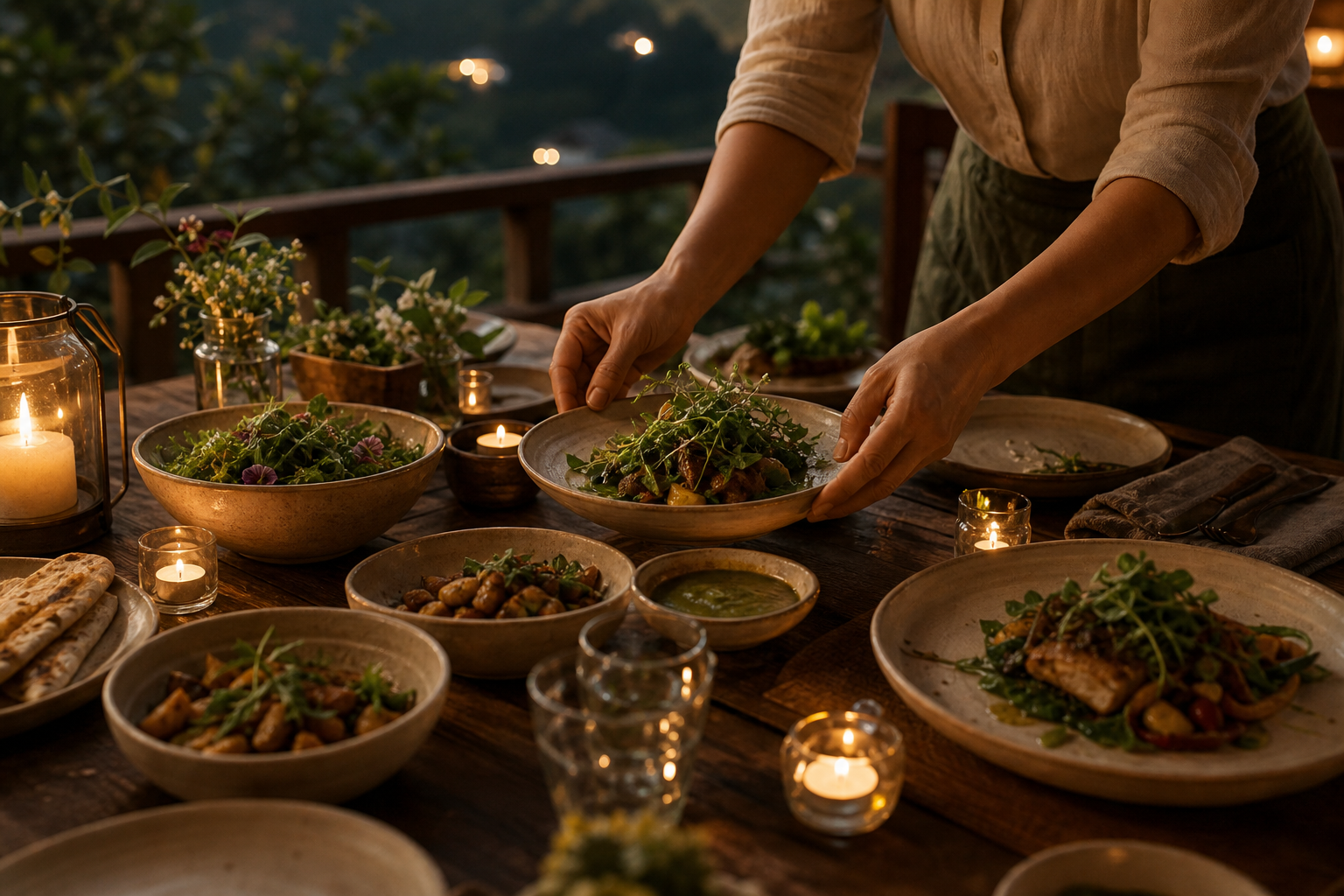Farm-to-table feast spread